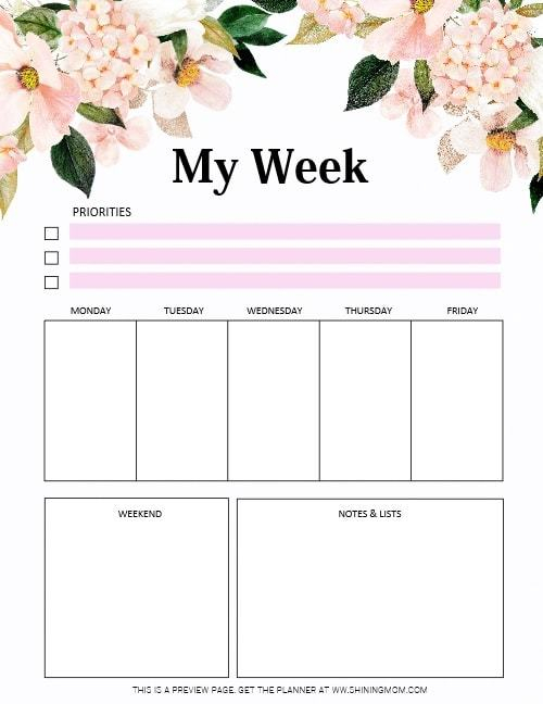 Free Printable This Week One Page Daily Planner Printables Free Daily 