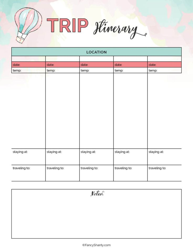 Free Printable Travel Planner Travel Planner Template Travel 