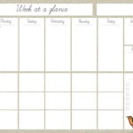 Free Printable Week At A Glance Planner Weekly Planner Calendar