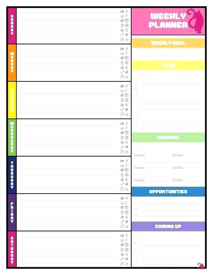 Free Printable Weekly Calendar Template Plan Weekly Tasks In Your 