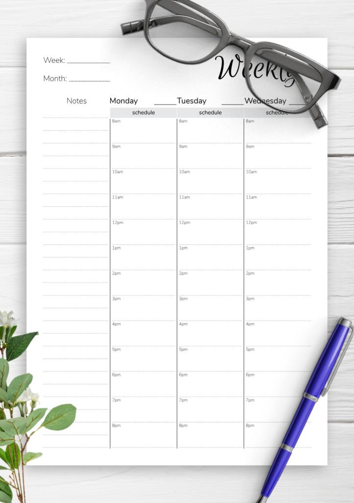 Free Printable Weekly Calendars Planners Schedules The Housewife 