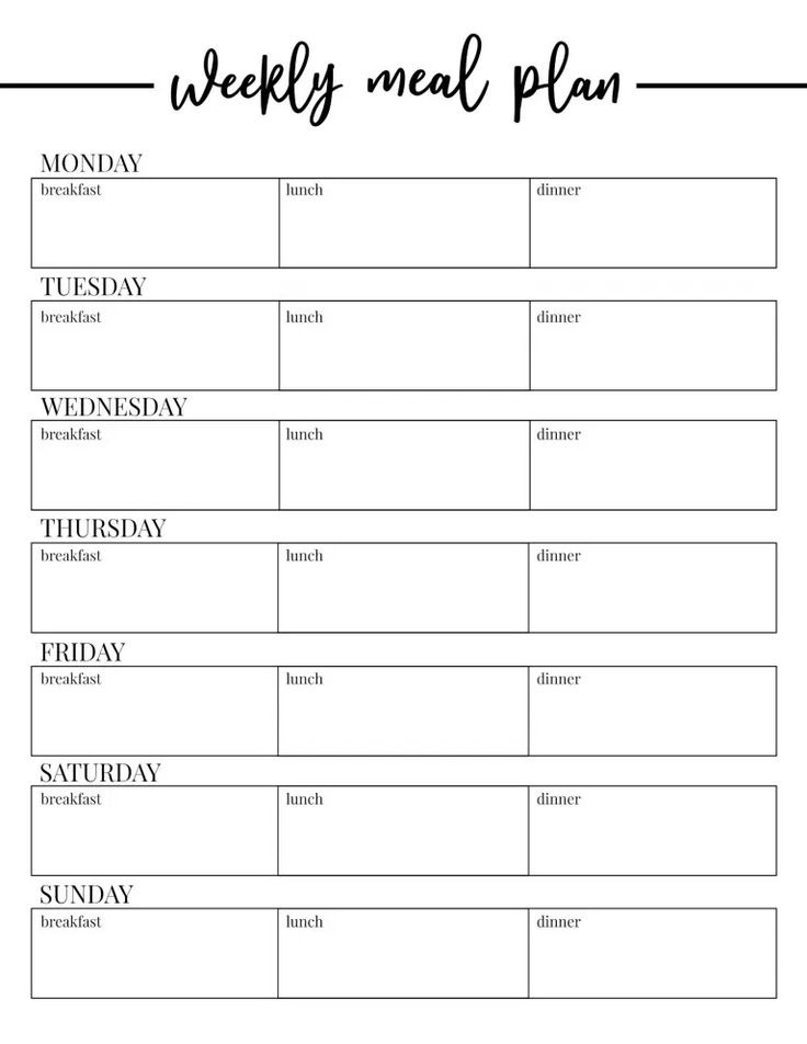 Free Printable Weekly Meal Plan Template Paper Trail Design In 2020 