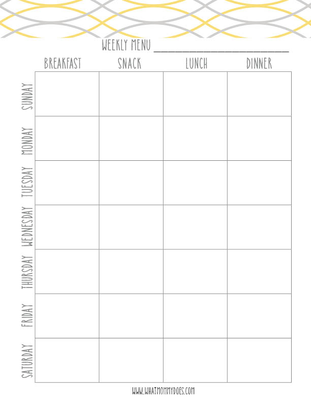 Free Printable Weekly Meal Plan Template Super Cute Menu Planner 