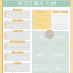 Free Printable Weekly Meal Planner Calendar