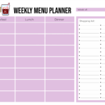 Free Printable Weekly Meal Planner Calendar Editable Weekly Meal