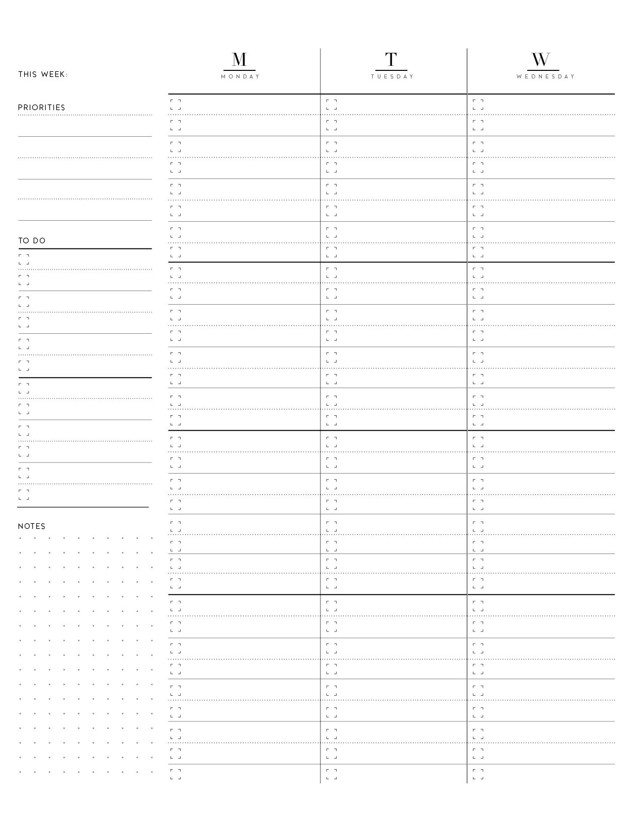 Free Printable Weekly Planner Pages On Two Page Layout Free Planner