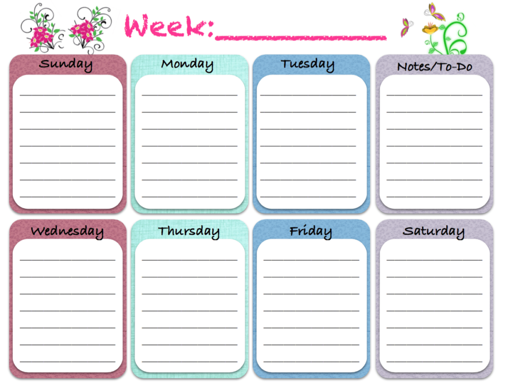 Free Printable Weekly Planners 5 Designs