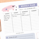 Free Printable Weekly Planners 5 Designs Daily Hourly Planner With