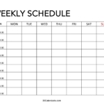 Free Printable Weekly Schedule Template Cute Hourly Planner Printable