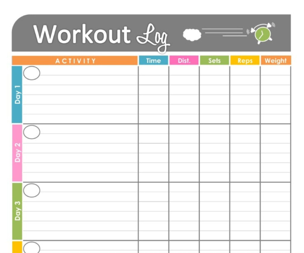 Free Printable Workout Schedule Blank Calendar Printing Workout Log 