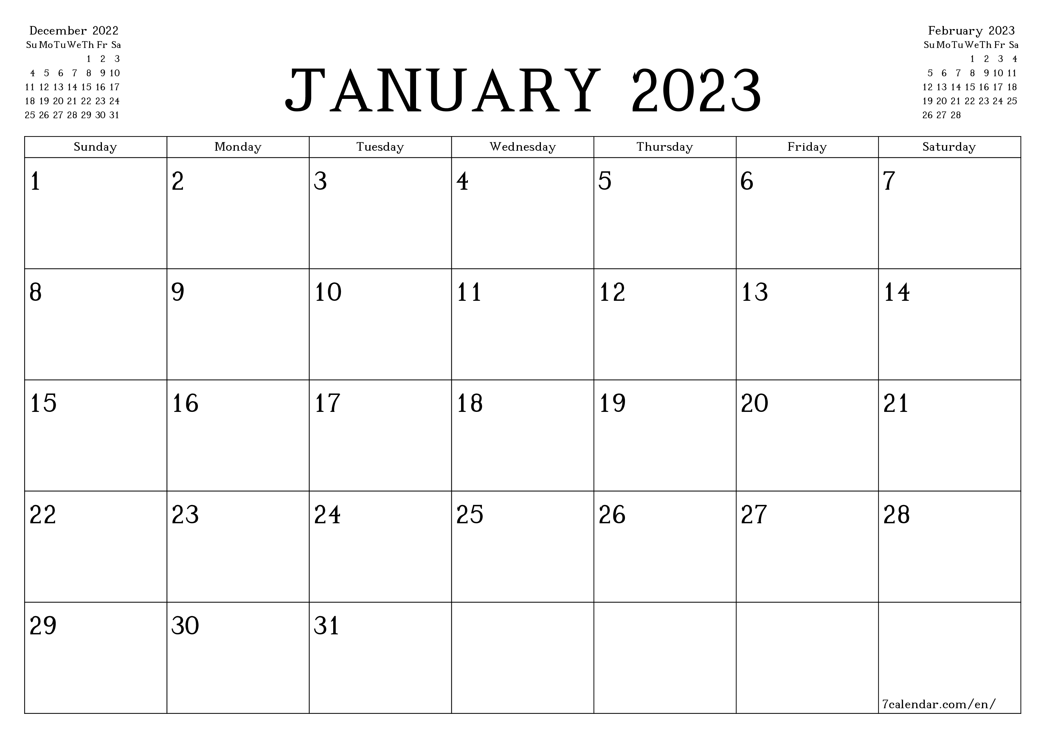 Free Printable Yearly Calendar 2023 Shopmall my