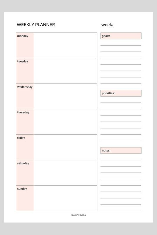 Free Simple Weekly Planner Printable free printable weeklyplanner planner printables 