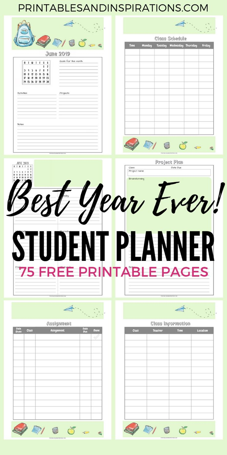 Free Student Planner Printable Binder For 2019 2020 Updated