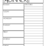 Free Weekly Dinner Planner Printable This Might Help Me To EAT Dinner