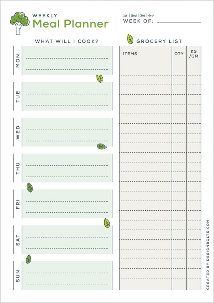 Free Weekly Meal Planner Template In Ai PDF Designbolts