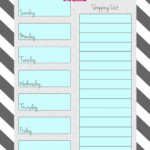 FREE Weekly Menu Planner Printable 4 Colors Cupcake Diaries