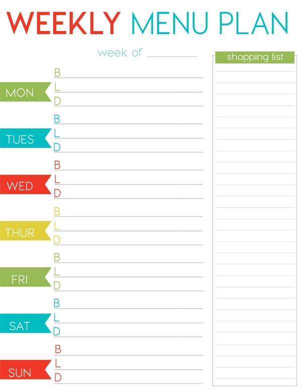 FREE Weekly Menu Planner Printable Weekly Menu Planners Menu Planner 