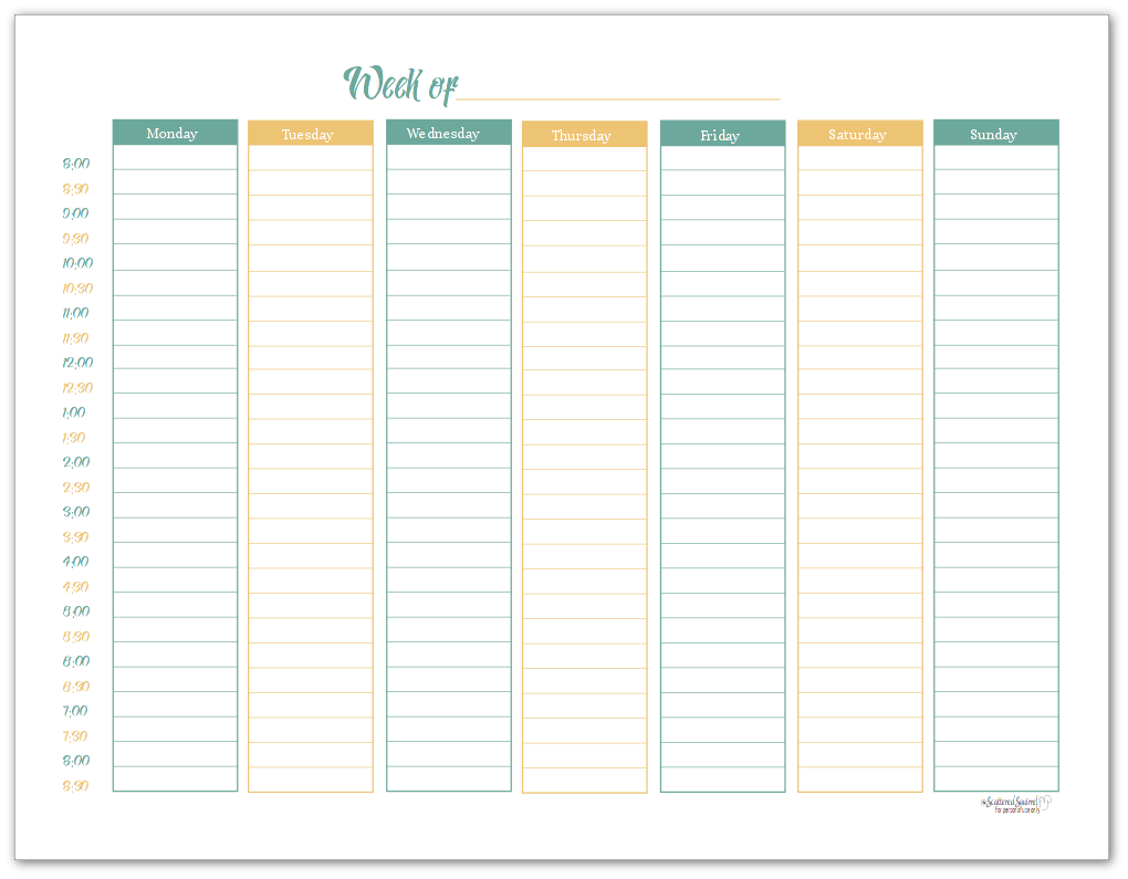 Free Weekly Planner Landscape By Our Class Nation Tpt A Variety Of 