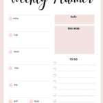 Free Weekly Planner Printable Pdf Crownflourmills