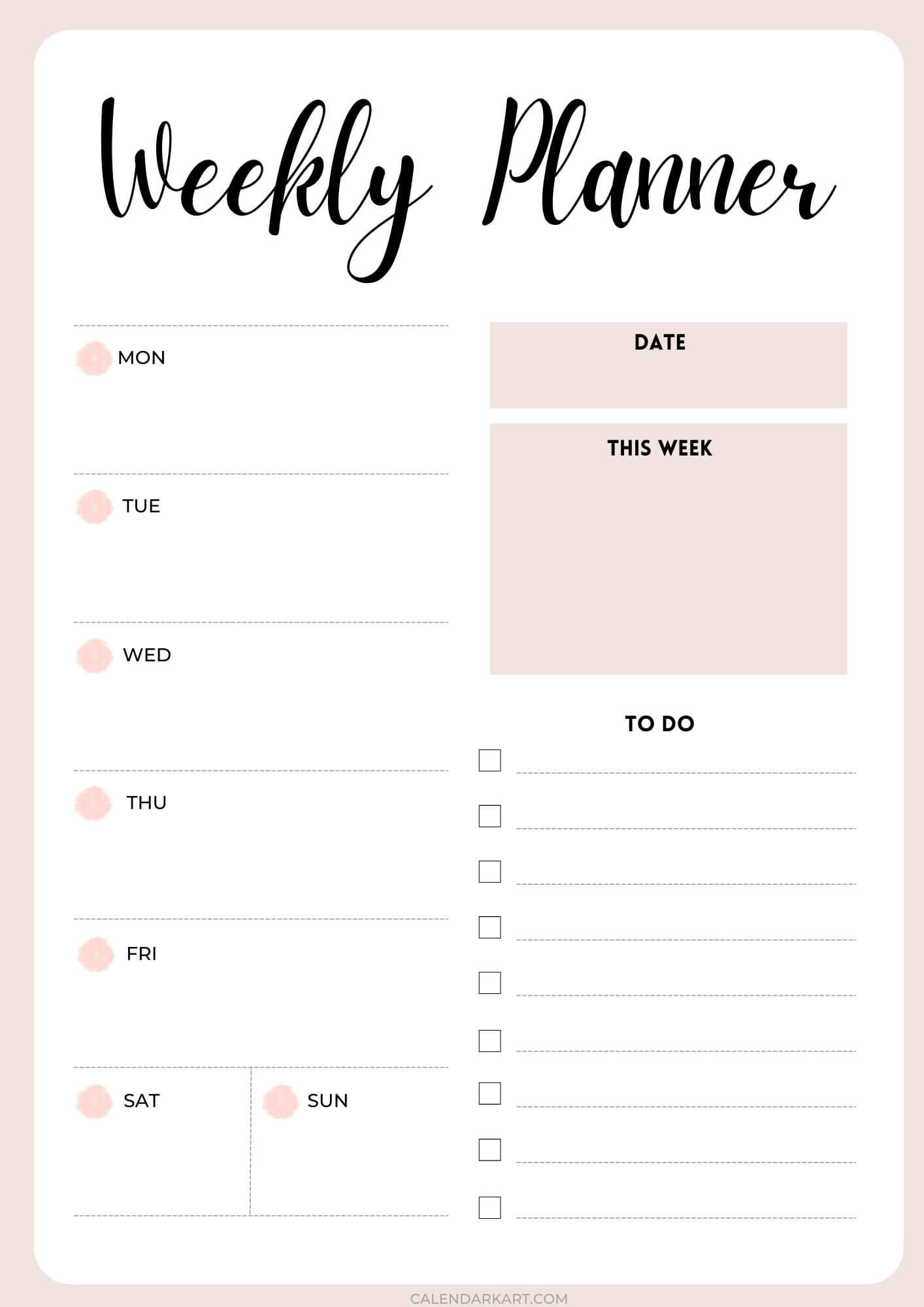 Free Weekly Planner Printable Pdf Crownflourmills