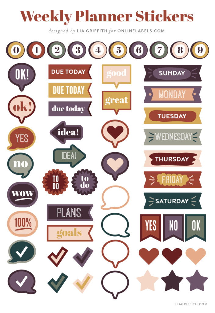 Free Weekly Planner Printable Sticker Sheet CRAFTING NOVELTIES