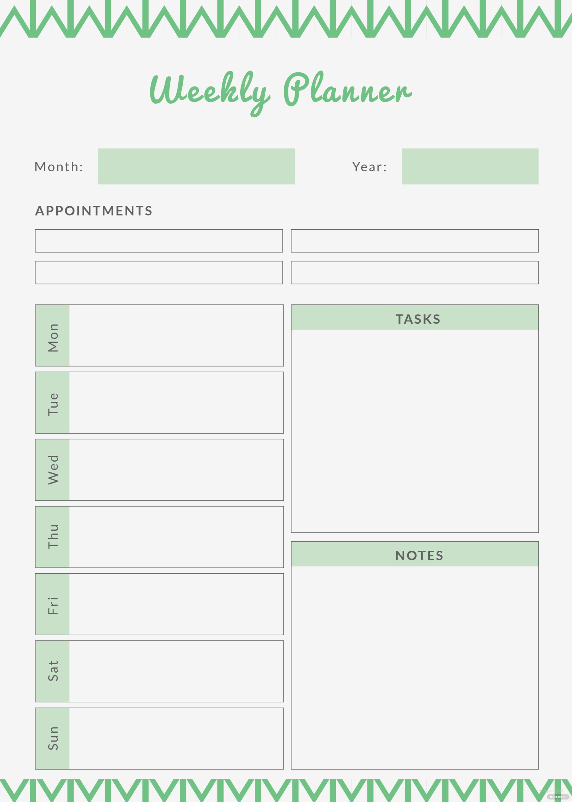 Free Weekly Planner Template In Adobe Photoshop Adobe Illustrator 