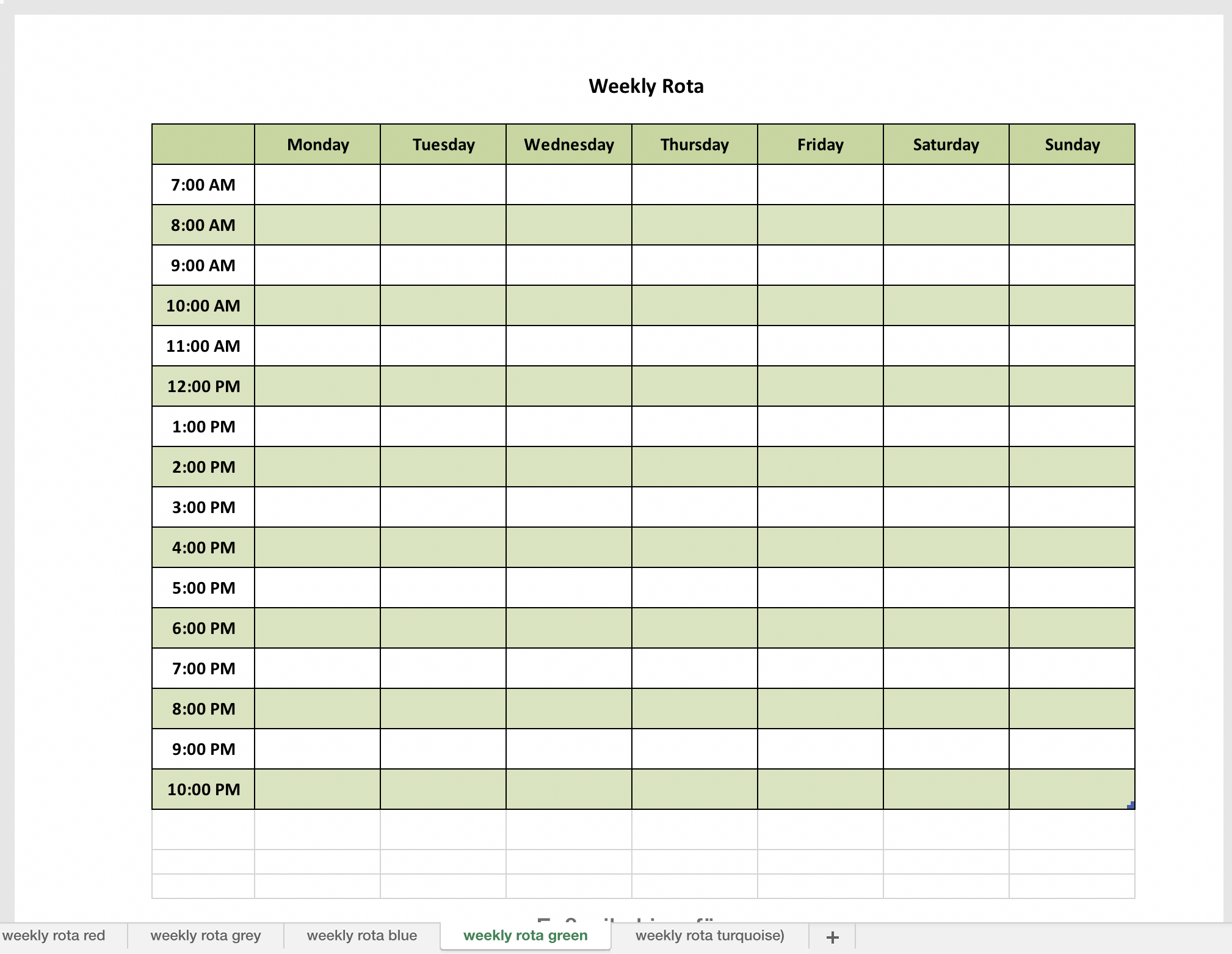 Free Weekly Planner Template World