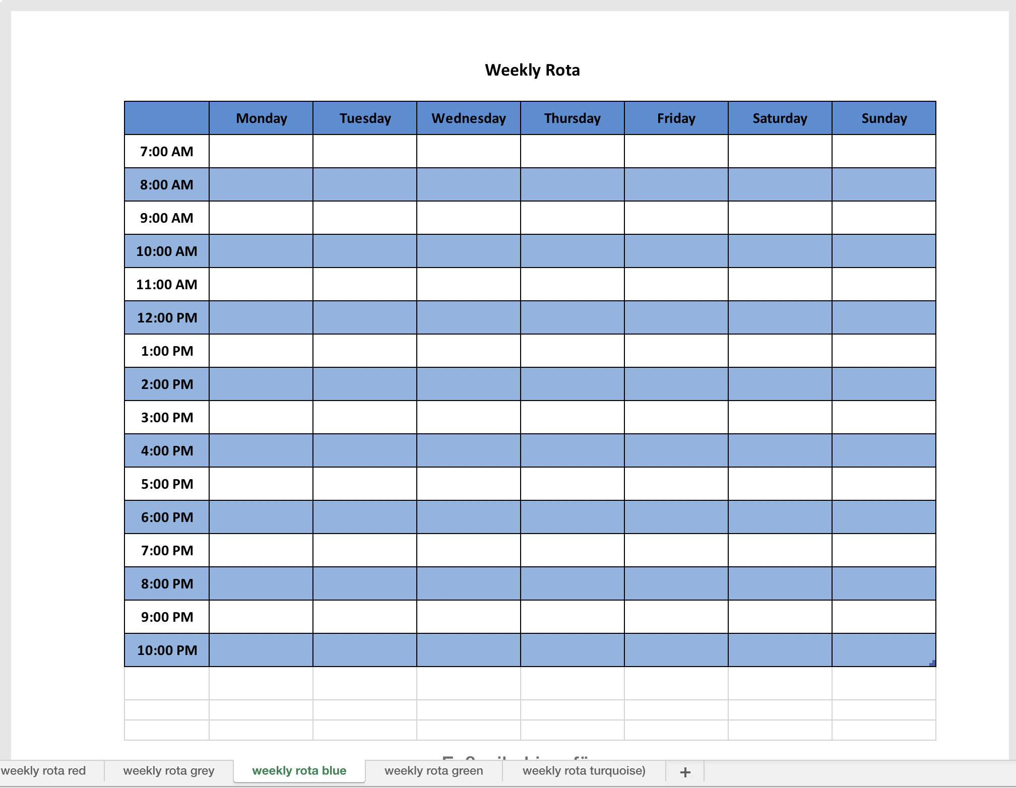 Free Weekly Planner Template World