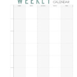 Free Weekly Subject Calendar