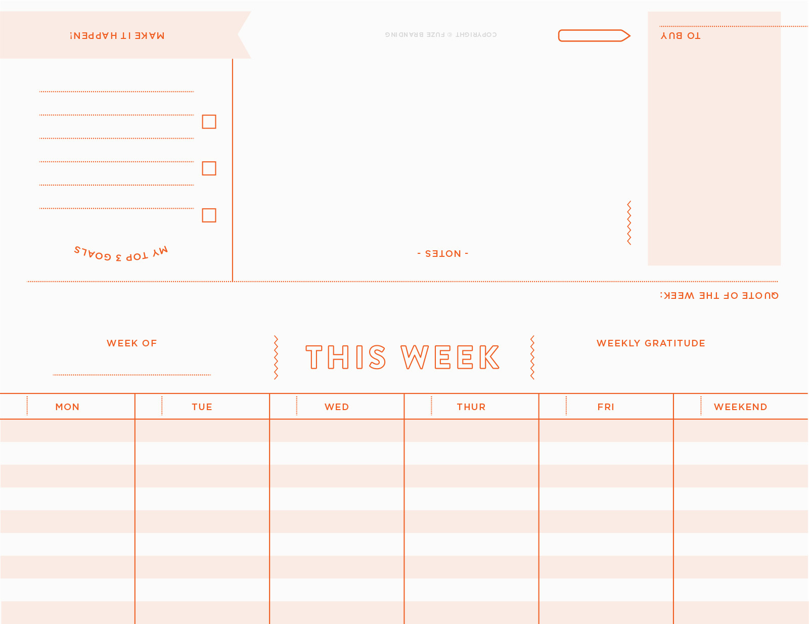 Fuze Branding Free Printable Weekly Planner For Small Business Owners