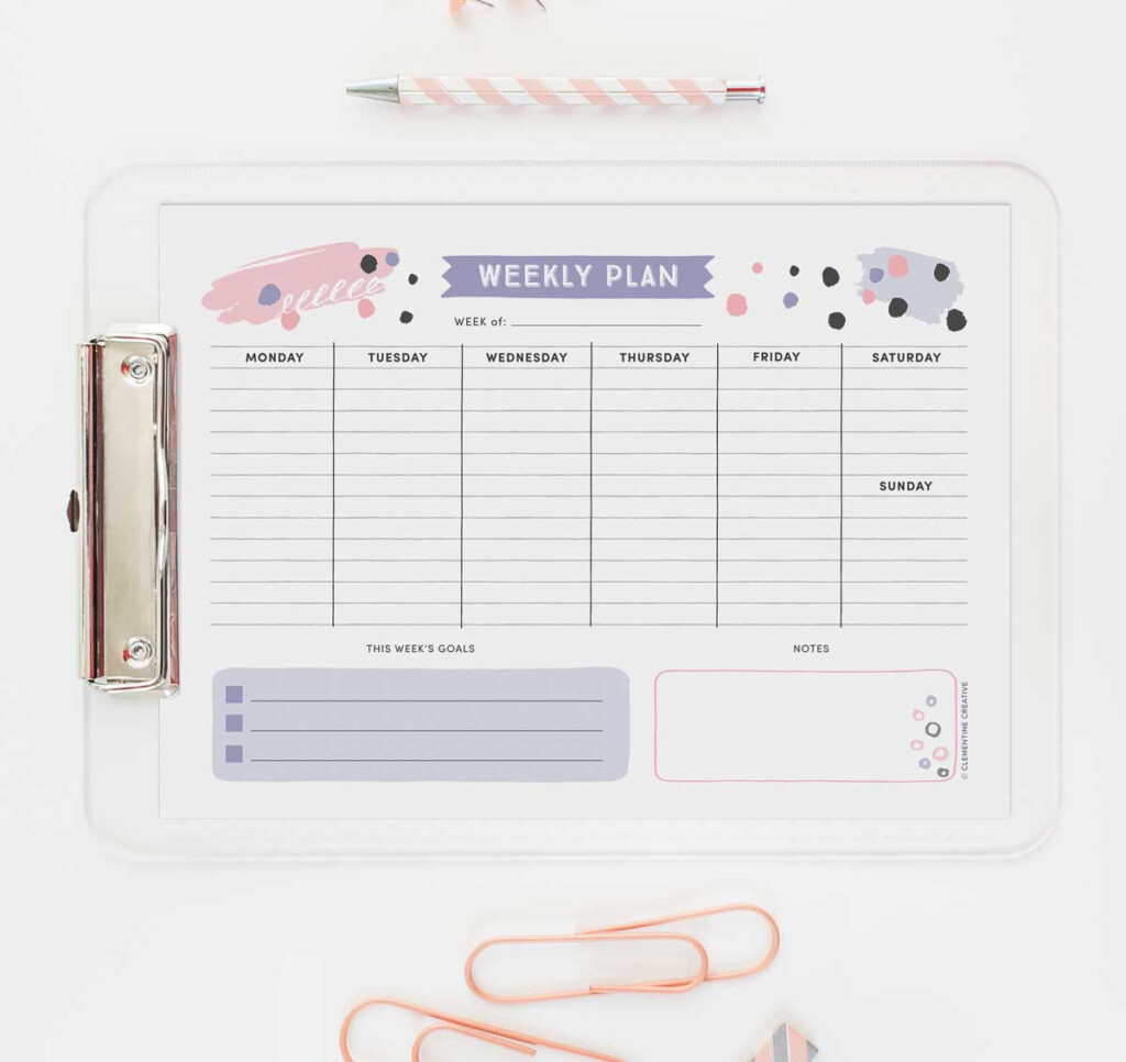 Get Organised With This Free Printable Weekly Planner Cute 