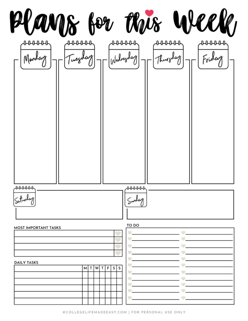 Get Organized AF With This Cute Weekly Planner Printable Weekly 