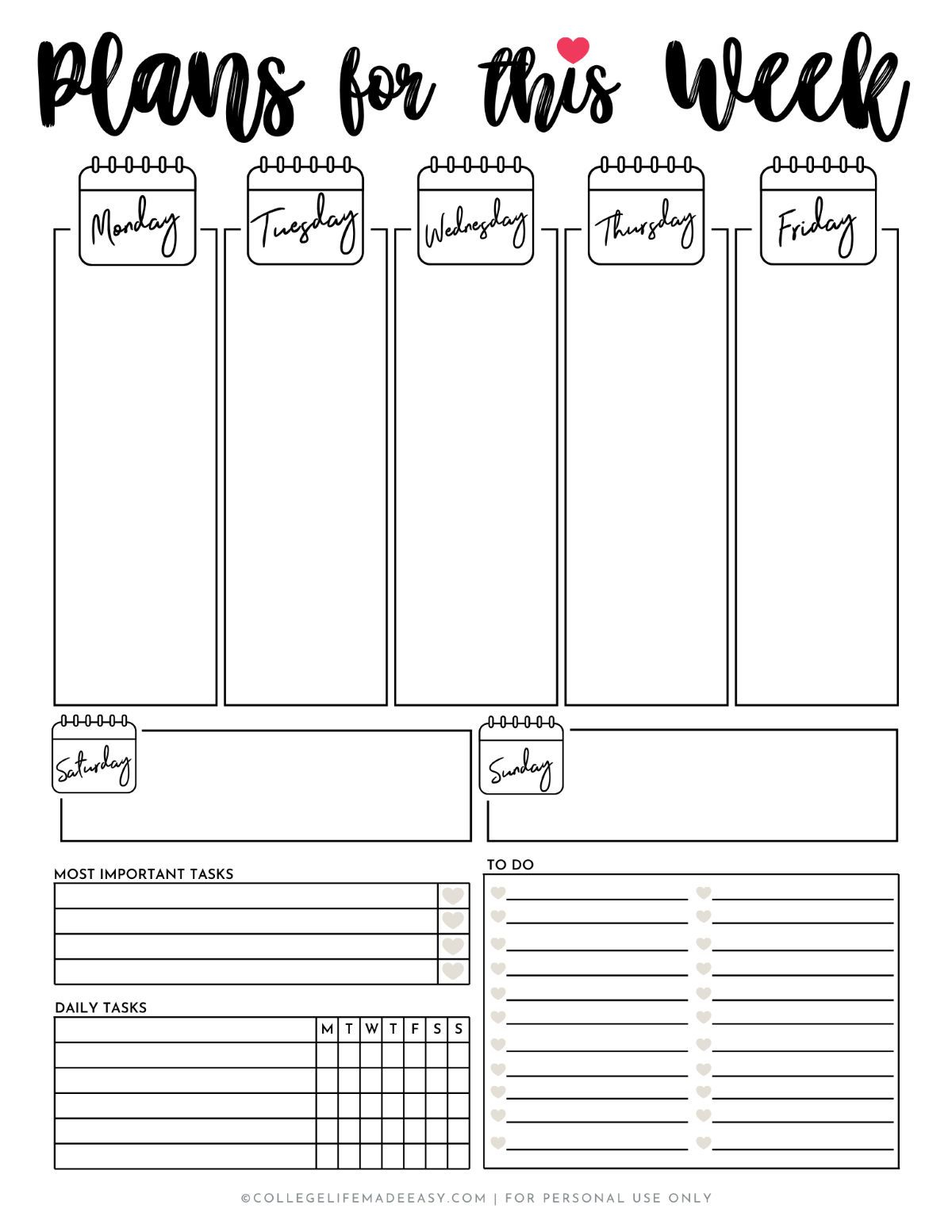 Get Organized AF With This Cute Weekly Planner Printable Weekly 