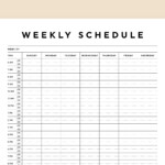 Half Hour Weekly Schedule Printable Half Hour Daily Schedule Etsy UK