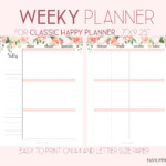 Happy Planner Free Printable Pages Floral Paper Trail Design Happy