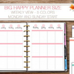 Happy Planner Printable Weekly Planner Inserts Big Happy