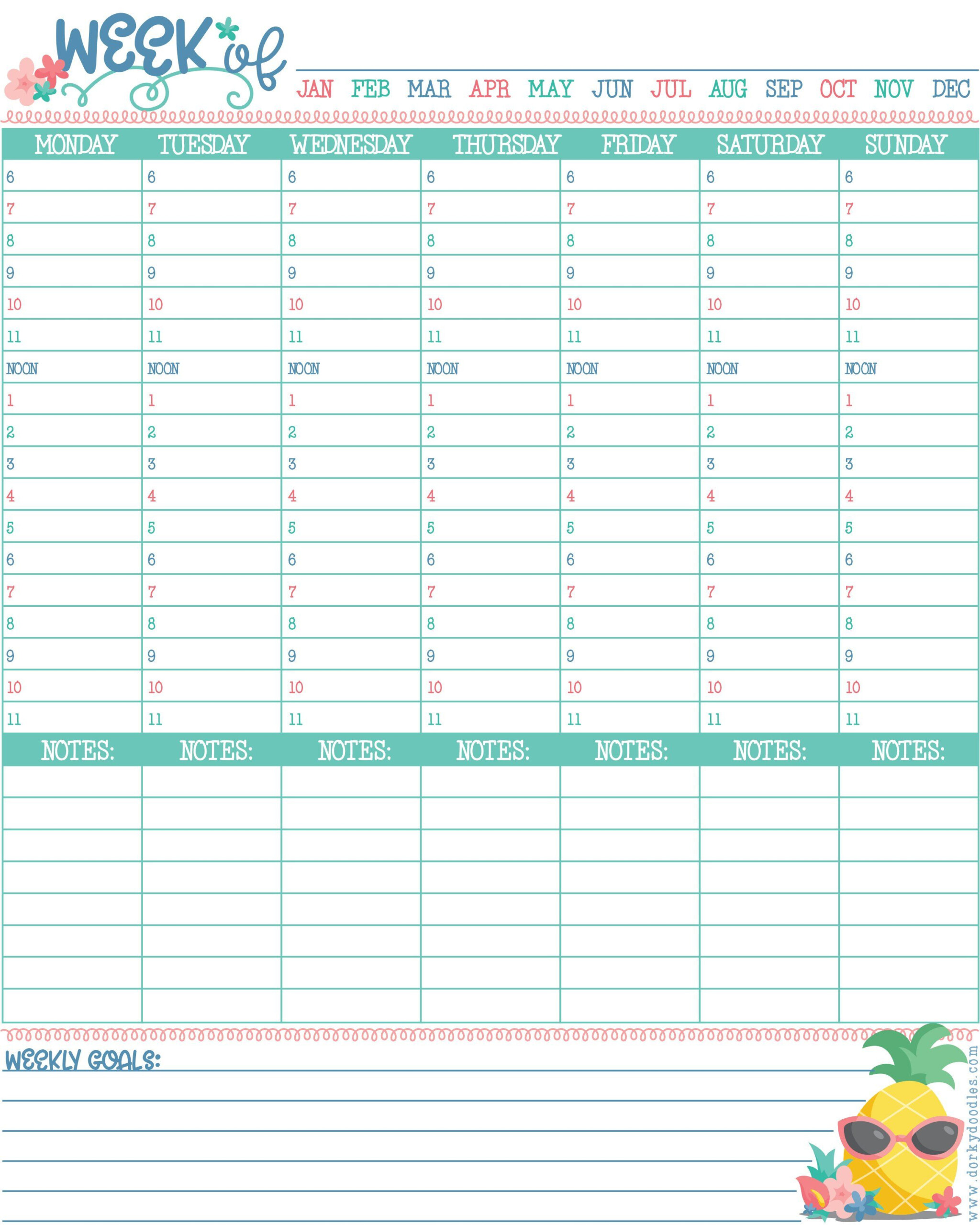 Hourly Planner Printable Planner Printables Free Weekly Planner Free 