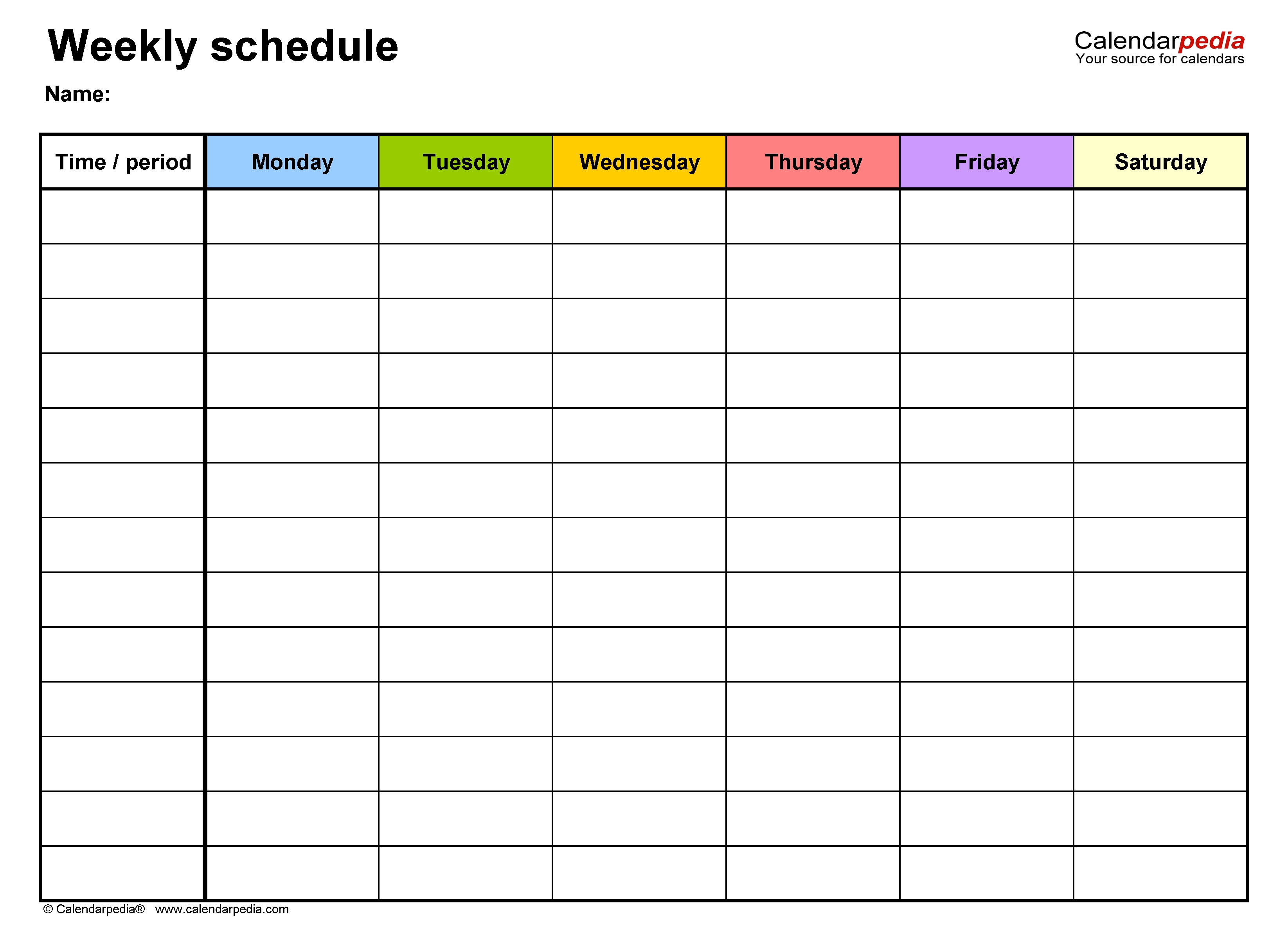 How To Make A Weekly Planner In Excel Weekly Schedule Template Winder