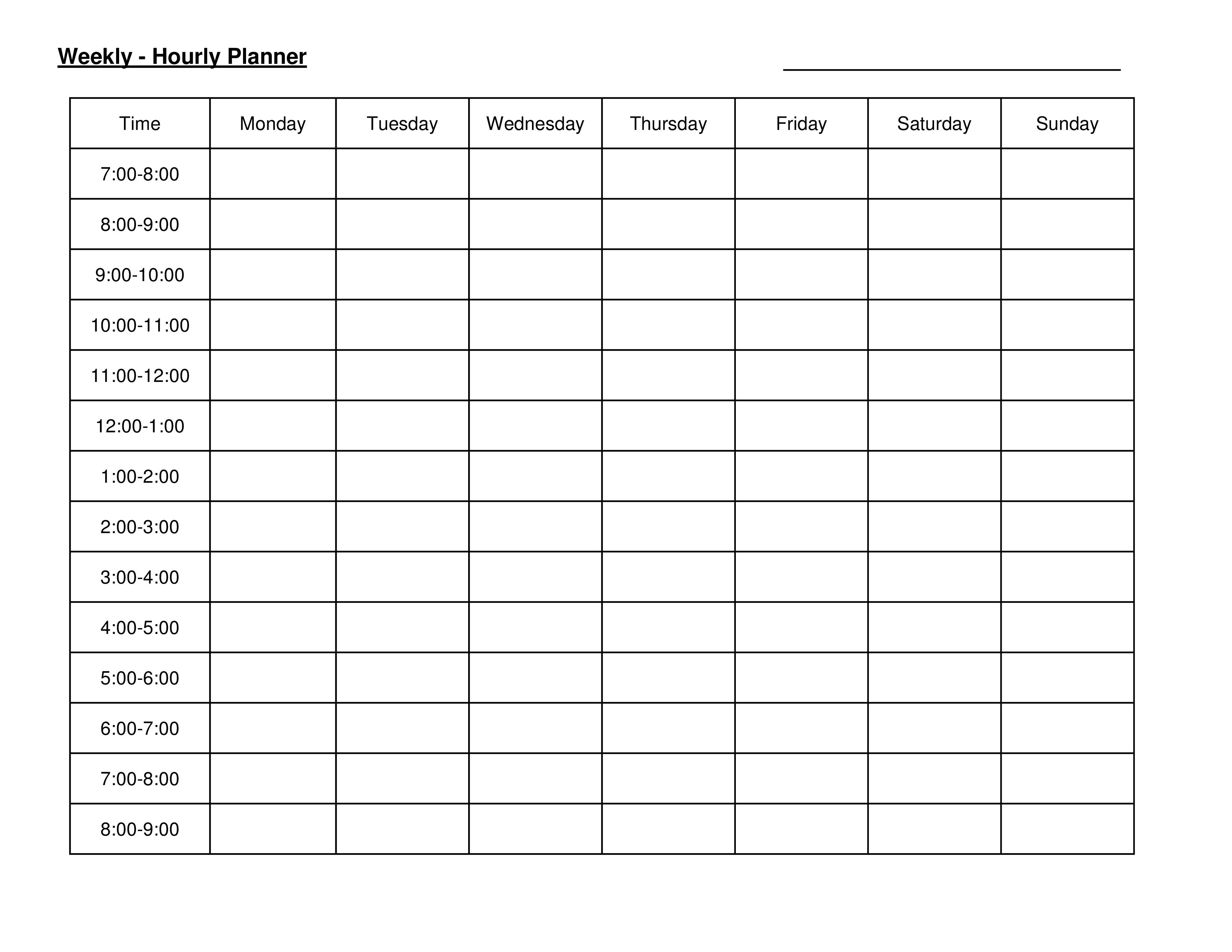 How To Use An Hourly Planner Sheet Onenow