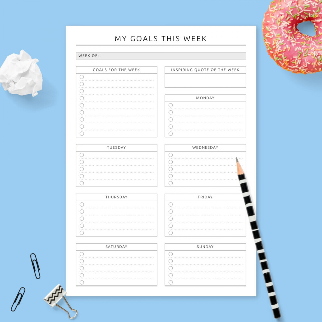 Inspiring Weekly Goal Planner Template Printable Pdf Weekly Goal 