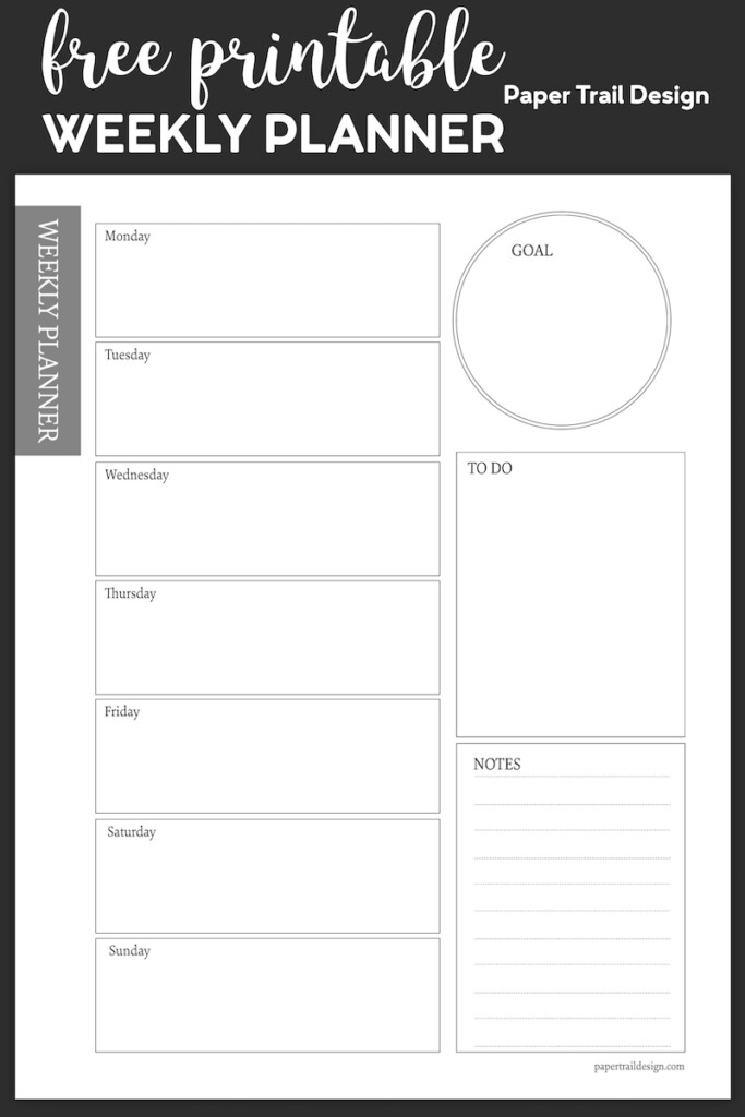 Instant Download Weekly Planner Printable To Do List Printable Black 