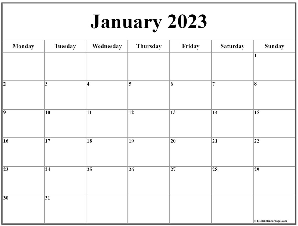 January 2024 Monday Calendar Monday To Sunday