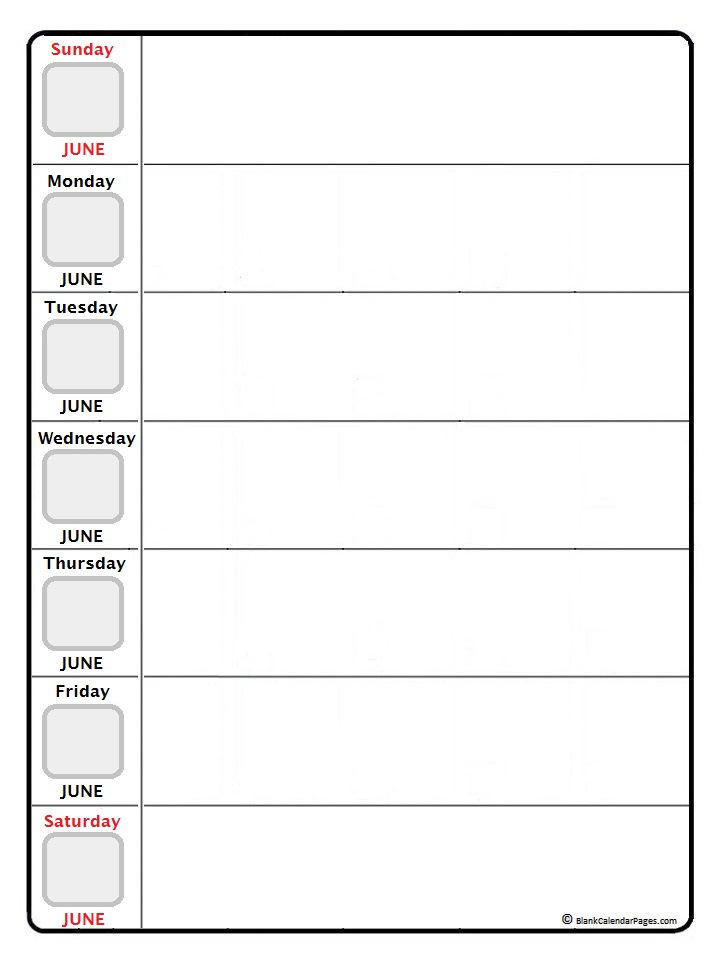 July 2022 Weekly Calendar July 2022 Weekly Calendar Template