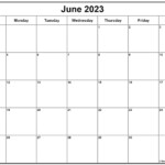 June 2023 Calendar Free Printable Calendar