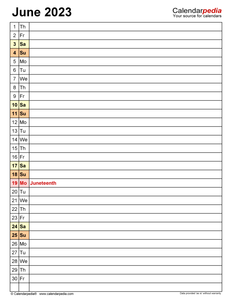 June 2024 Calendar Templates For Word Excel And PDF