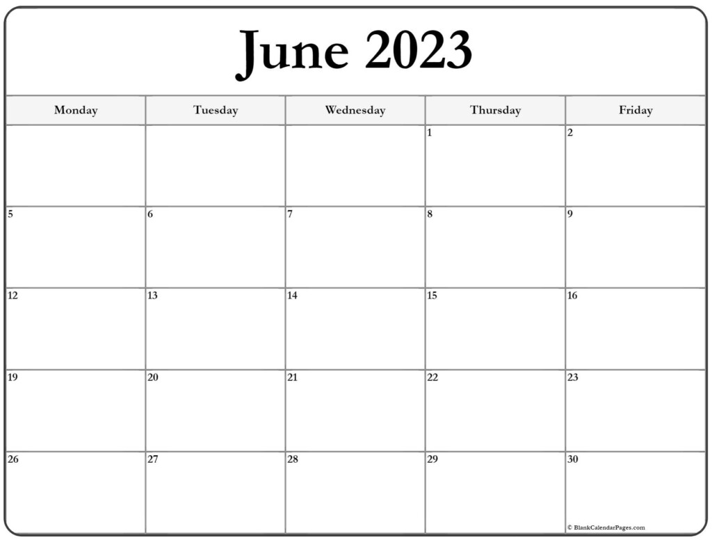 June 2024 Monday Calendar Monday To Sunday