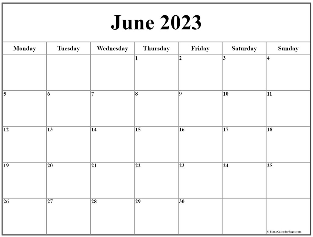 June 2024 Monday Calendar Monday To Sunday