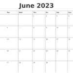 June 2023 Printable Calenders