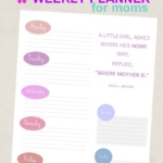 Just For Moms Free Printable Weekly Planner Weekly Planner Free