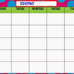 Monday Friday Blank Weekly Schedule Calendar Template Printable